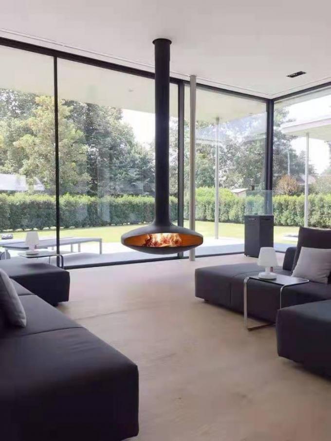 ISO9001 Wood Burning Fire Pits 60m2 Hanging Wood Burner Indoor