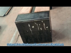 HNJBL corten steel rustic modern log bench | Welded steel bench legs