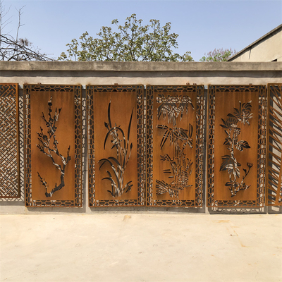 Corten Steel Privacy Screens Outdoor Garden Privacy Art Metal Decorative Panels