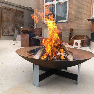 Modern Outdoor Indoor Garden Corten Steel Bbq Firepit Customized