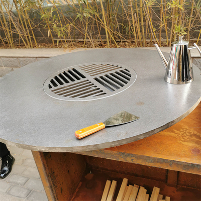 Rusty Corten Steel Outdoor Charcoal Bbq Grill 2mm For Cooking