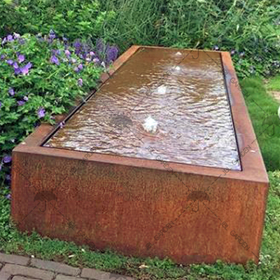 1800mm*1800mm Landscaping Water Feature Corten Steel Water Fountain Prerusted