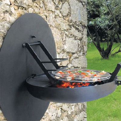 Fold Hanging  Steel BBQ Grill  Garden Portable Barbecue Grill Wall Installation