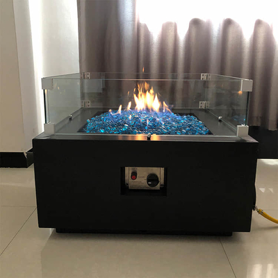 0.4m Square Propane Fire Pit Corten Steel Garden Table With Burner