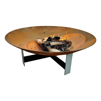 Rustic Red 150cm Corten Steel Fire Pit Bowl Wood Burning 1.5m