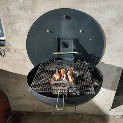 Rustic 80cm Wall Mounted Barbecue Grill Corten Steel Wall Hanging Grill