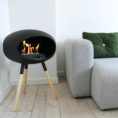 1.5L Free Standing Bio Ethanol Fireplace ISO9001 Cocoon Biofuel Fire