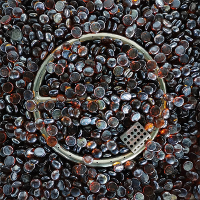 1KG Fire Bowl Glass Beads ISO9001 Reflective Fire Glass Diamonds