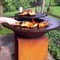 Wood Charcoal Burning Rust Corten Steel BBQ Grill for Outdoor Cooking