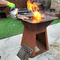 Outdoor Kitchen Grill Garden Corten Steel Barbecue Wood Burning Steel BBQ Grill