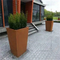 Rectangular Garden Metal Ornaments Corten Plant Pots 1000mm Long