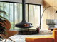 CE INTERTEK Certified Hotel Rotating Modern Suspended Fireplace Round 600mm