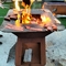 INTERTEK Outside Corten Steel Fire Pit Outdoor Barbecue Grill weather resistance