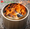 Outdoor 15Inch Stainless Steel Solo Stove Round Wood Burning Fire Pit Silvery White