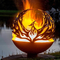 120cm Corten Steel Fire Pits 800mm Sphere Firepit Decoration