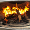 Black ISO9001 Wood Burning Fire Pits 800mm Suspended Wood Burner
