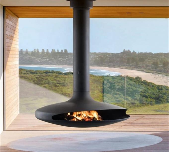 Suspended Freestanding Wood Burning Hanging Fireplace Modern